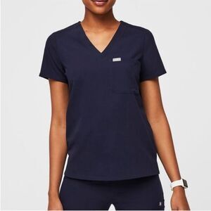 Figs Caterina One Pocket Srub Top Navy Blue Women's Size XL Extra Large